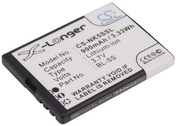 Nokia 2330 Classic Battery BL-5S Replacement (p/n BL-5S) - 1