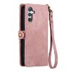 Samsung Galaxy A42 5G Pink Leather Zipper Wallet Phone Case - 3