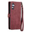Samsung Galaxy A11 Geometric Zipper Wallet Leather Phone Case (Red) - 3