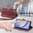 Samsung Galaxy A11 Geometric Zipper Wallet Leather Phone Case (Red) - 6