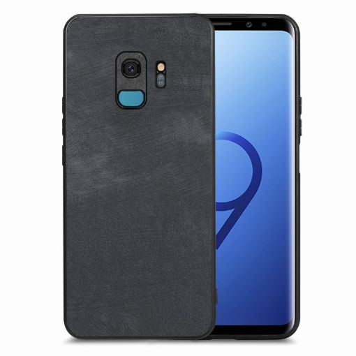 Samsung Galaxy S9 Vintage Leather PC Back Cover Phone Case - Black - 1