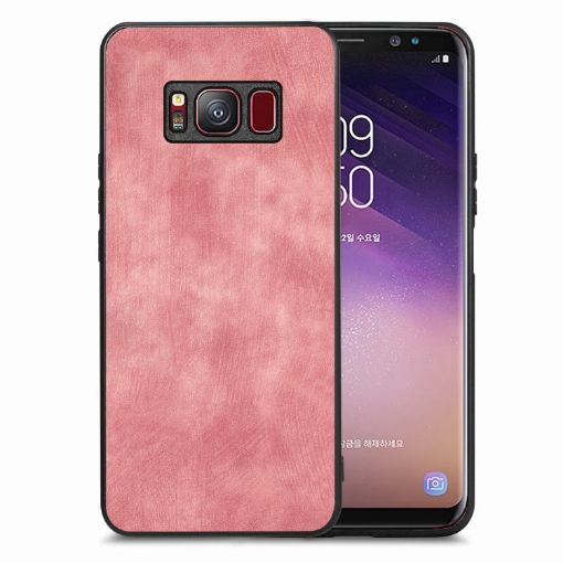 Samsung Galaxy S8 Vintage Leather PC Back Cover Phone Case - Pink - 1