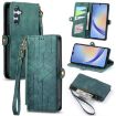 Samsung Galaxy A11 Geometric Zipper Wallet Leather Phone Case (Green) - 1