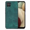 Samsung Galaxy A12 Vintage Leather PC Back Cover Phone Case Green - 1