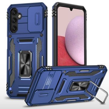 Samsung Galaxy A15 Armor PC + TPU Camera Shield Phone Case - Navy Blue - 1
