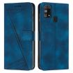 Samsung Galaxy M31 Leather Phone Case with Lanyard - Blue - 1