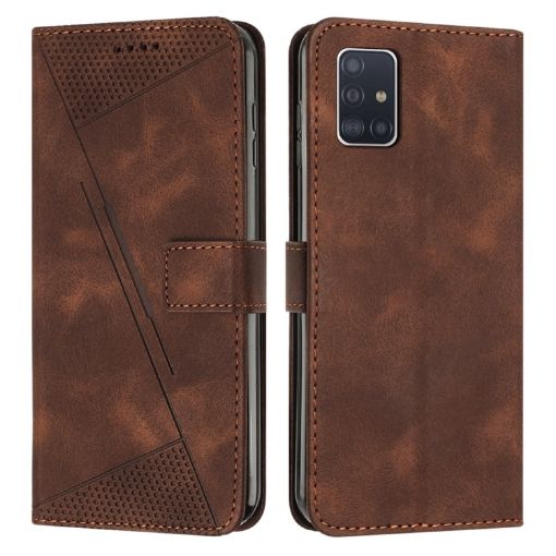 Samsung Galaxy M51 Leather Phone Case with Lanyard - Brown - 1
