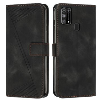 Samsung Galaxy M31s Leather Phone Case with Lanyard - Black - 1