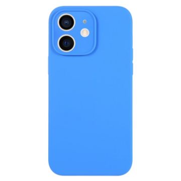iPhone 12 Pure Color Liquid Silicone Fine Pore Phone Case - Lake Blue - 1