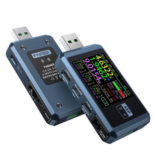 FNIRSI FNB48P USB Mobile Phone DC Power Charger Detector - Bluetooth Blue - 1