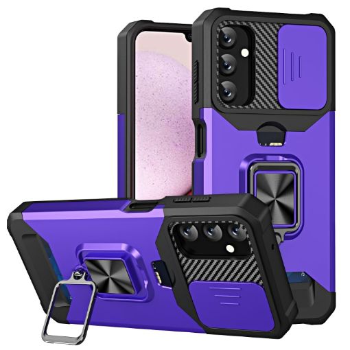 Samsung Galaxy A14 5G Sliding Camshield Phone Case - Purple - 1