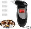 LCD Digital Alcohol Tester Breathalyzer - Black - 1