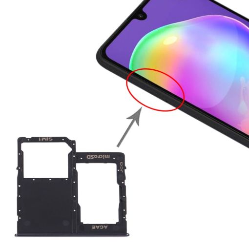 Samsung Galaxy A31 SIM Card Tray + Micro SD Card Tray - Black - 1