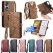 Green Geometric Zipper Wallet Leather Phone Case - For Honor 90 - 5