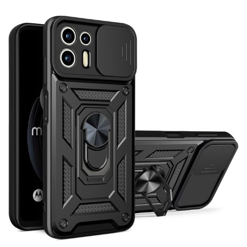 Motorola Edge 20 Lite Sliding Camera Cover Phone Case - Black - 1