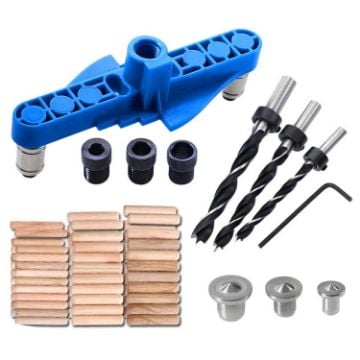 Picture of DIY Woodworking Hole Locator Self-Centering Marker, Model: Blue Drill Bit+60 Wood Tips+Top