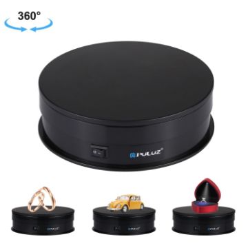 PULUZ 15cm USB Electric Rotating Turntable Display Stand - Black - 1