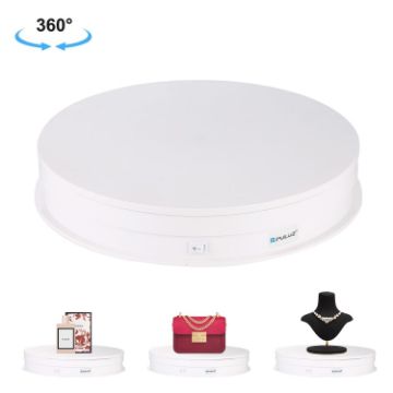 PULUZ 30cm USB Electric Rotating Turntable Display Stand White - 1