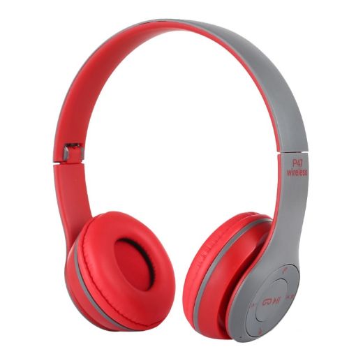 P47 Foldable Wireless Bluetooth Headphone - Red - 1