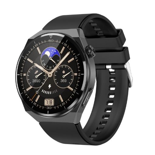 TK20 1.39" IP68 Waterproof Smart Watch - ECG, Remote Care, Body Temp (Black) - 1