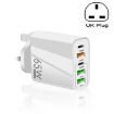 65W Dual PD Type-C + 3 x USB Multi Port Charger, UK Plug - White - 1