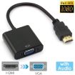 24cm Full HD 1080P HDMI to VGA + Audio Cable - Black - 1