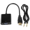 24cm Full HD 1080P HDMI to VGA + Audio Cable - Black - 5