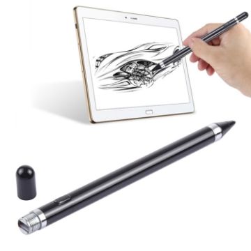 Picture of Rechargeable Stylus Pen 2.3mm Metal Nib - iPhone, iPad, Samsung - Capacitive Touch Screen (Black)