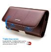 Nuoku Magnetic Flaps Leather Belt Case for Smart Phones, Brown - 3