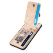 Carbon Fiber Vertical Flip Zipper Phone Case for iPhone SE 2022/2020/7/8 - Khaki - 3