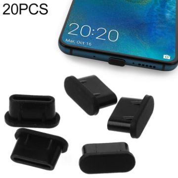 Picture of 20 PCS Silicone Anti-Dust Plugs for USB-C / Type-C Port (Black)