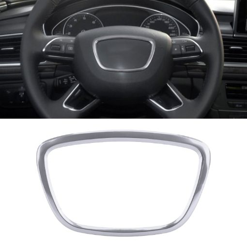 Silver Audi Car Steering Wheel Ring Cover Trim Sticker - Decoration - 1