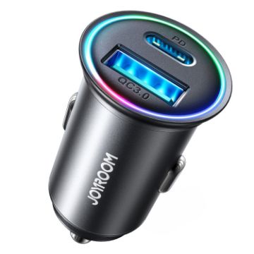 Picture of JOYROOM JR-CCN04 60W PD+QC3.0 Mini Metal Car Charger (Black)