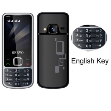 Picture of SERVO V9500 Mobile Phone, English Key, 2.4 inch, Spredtrum SC6531CA, 21 Keys, Support Bluetooth, FM, Magic Sound, Flashlight, GSM, Quad SIM (Black)