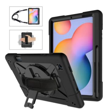 Samsung Galaxy Tab S6 Lite P610 Robot Silicone + PC Tablet Case Black - 1