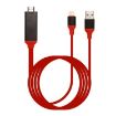 8 Pin Male to HDMI & USB Male Adapter Cable, 2m Length - Red - 1