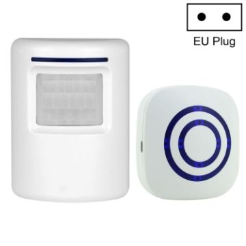 Picture of FY-0256 2 in 1 PIR Infrared Sensors (Transmitter + Receiver) Wireless Doorbell Alarm Detector for Home / Office / Shop / Factory, EU Plug