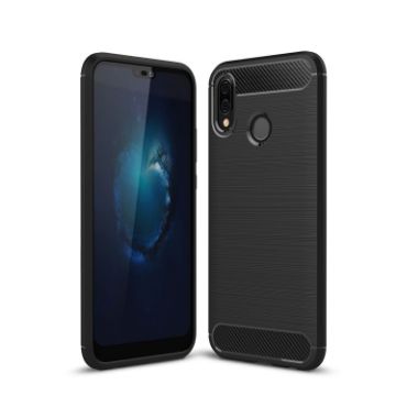 Huawei P20 Lite Carbon Fiber TPU Back Case (Black) - 1