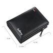 Baellerry D3216 Men Short Vertical Multi-Card Snap Coin Purse - Black - 3