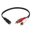 3.5mm Female Stereo Jack to 2 Male RCA Plugs Cable - 38cm Length - 1