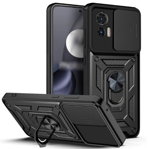 Motorola Edge 30 Neo Sliding Camera Cover Phone Case - Black - 1