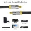 2m Optical Fiber Audio Cable Speaker Power Amplifier - Bright Gold Plated - 6