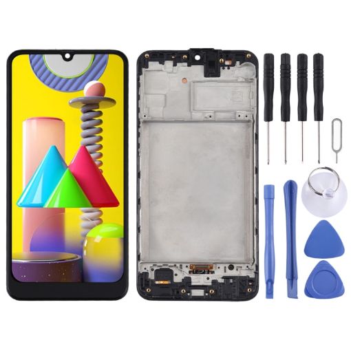 Samsung Galaxy M31 LCD Screen Digitizer Assembly with Frame - Black - 1
