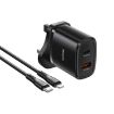 Yesido YC46 PD20W USB-C/Type-C + USB Travel Charger with 1m Type-C to 8 Pin Cable - 1