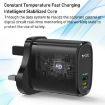 Yesido YC43 PD 20W USB-C/Type-C + 8 Pin Travel Charger with Cable - 4