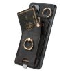 Samsung Galaxy M62/F62 Retro Skin-feel Ring Card Bag Phone Case - Black - 3