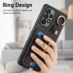 Samsung Galaxy M62/F62 Retro Skin-feel Ring Card Bag Phone Case - Black - 5