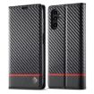 Samsung Galaxy A15 5G Carbon Fiber Leather Phone Case - Black - 1