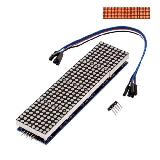 MAX7219 Point Battage Module LH Control Single-Chip Module 4 In 1 Display With 5P Cable - Red Light - 1
