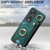 For Honor 90 Retro Skin-feel Ring Card Bag Phone Case (Green) - 2